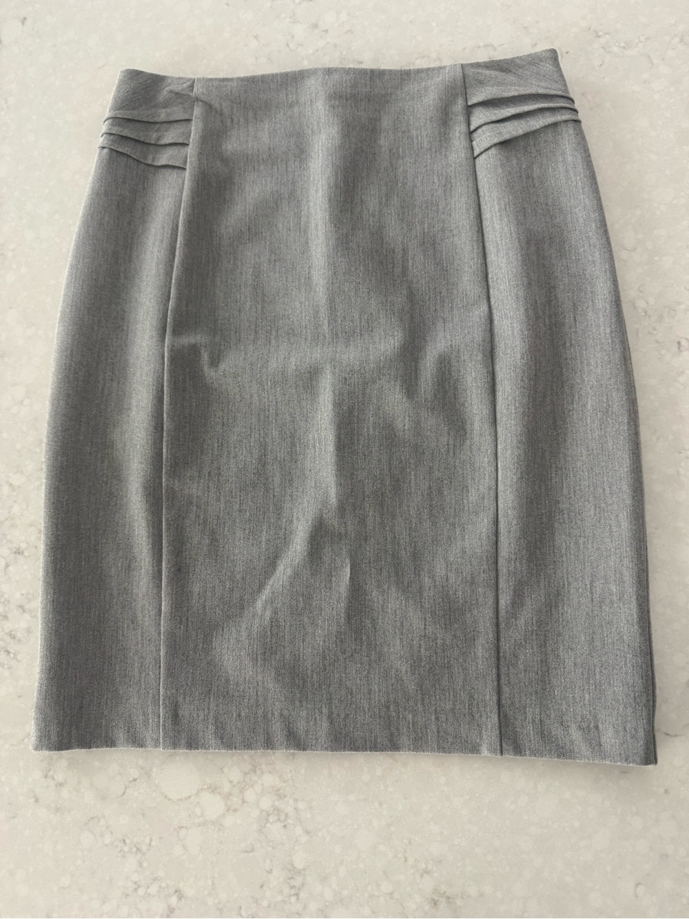 Express Gray Pleated Waist Pencil Skirt